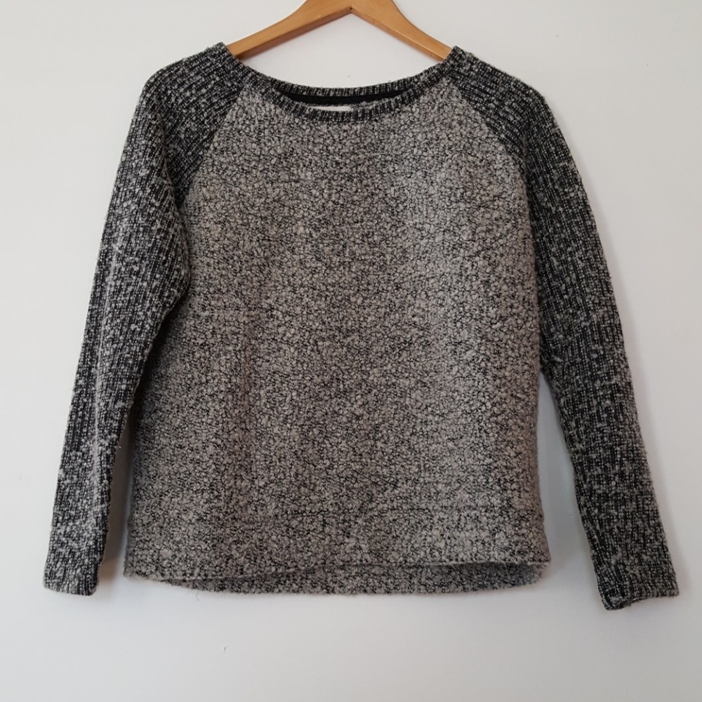 Loft fuzzy Terry cloth two-tone sweater
